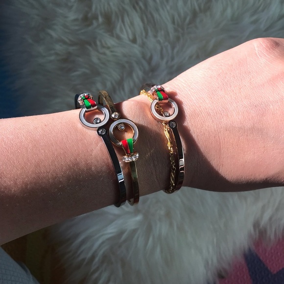 Gold silver or rose gold bangle bracelet - Picture 8 of 8